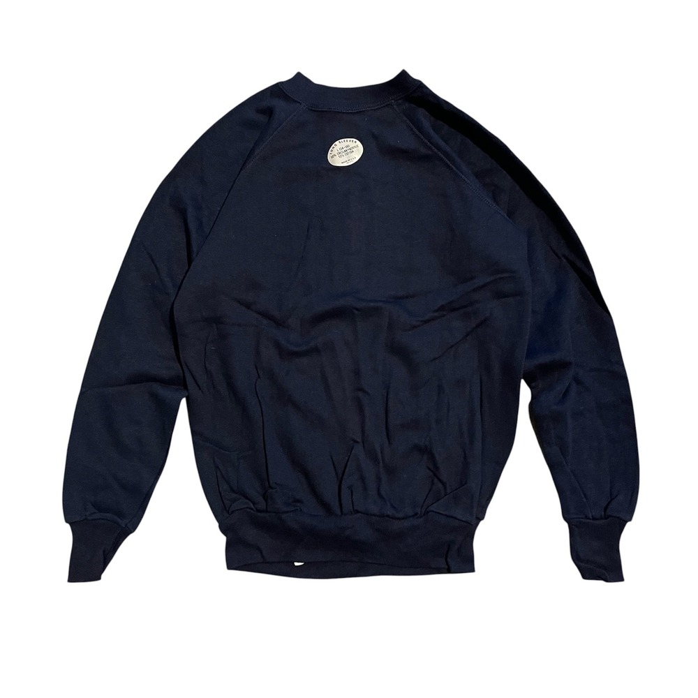 Vintage 70s 80s MW Navy Blue Raglan Crewneck Sweatshirt Kids Large 14-16 US Made
